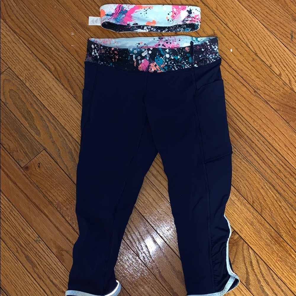 Ivivva crop leggings and matching headband